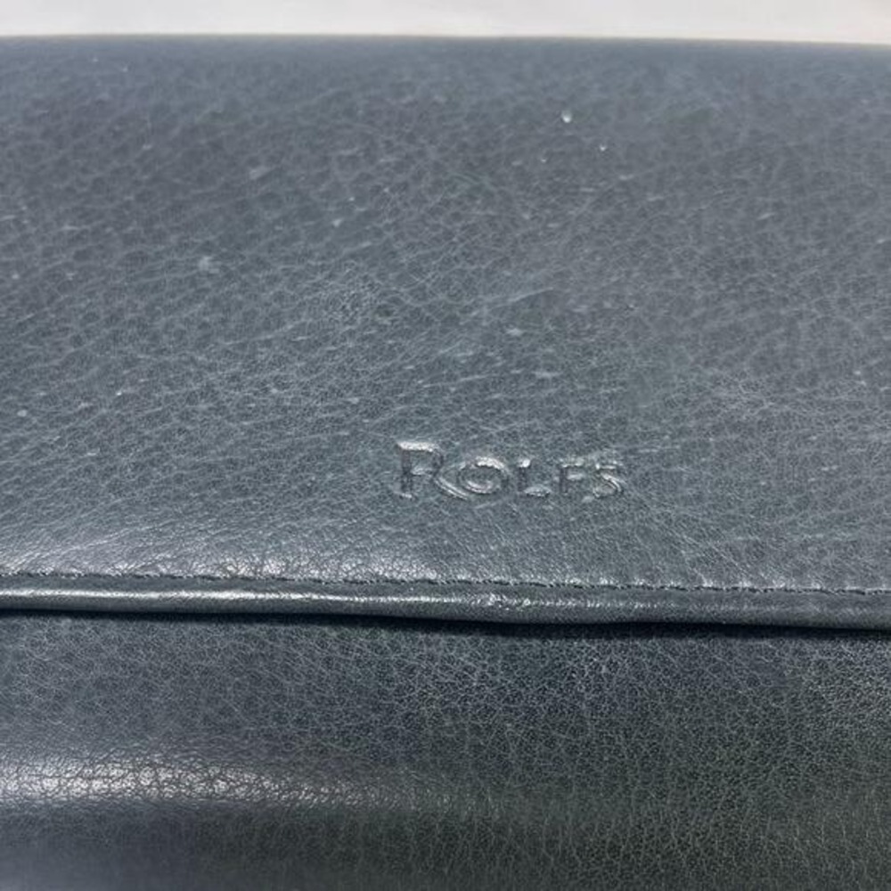 Vintage Rolfs‎ Black Leather Checkbook Wallet Card Slots Coin Pocket Pen Holder